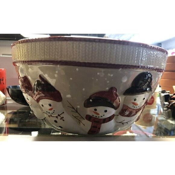 St. Nicholas Square WARM WISHES 4qt‎ Serving Bowl. 10” W By 5” Tall - Picture 2 of 5